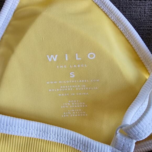NWT Wilo The Label Women's Butter Yellow 2 Piece Bikini Swimsuit Set Size Small - Picture 7 of 8